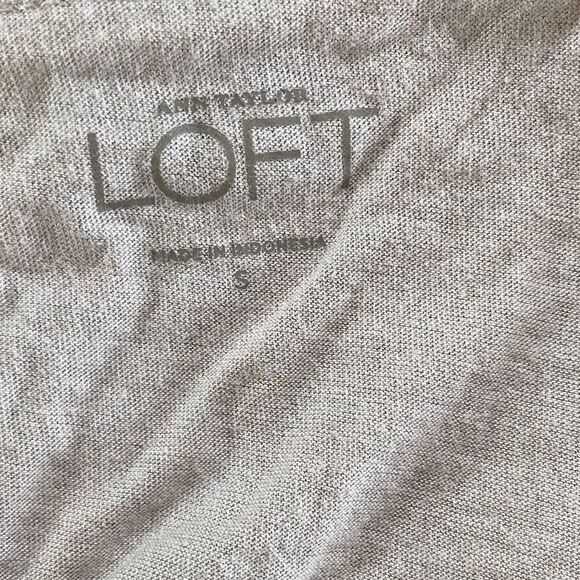 Ann Taylor LOFT Silver Beige Gray Lace Tank Top Metallic Layer Size Small - Picture 4 of 9